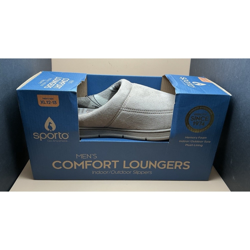 Sporto Men's Comfort Loungers, Indoor/Outdoor Slippers XL 12/13 NIB‎